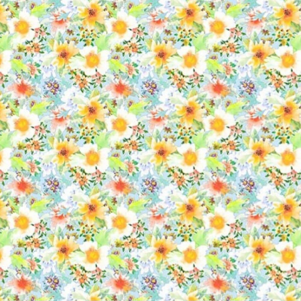 Watercolor Collection 100% Cotton Quilting Fabrics by the Yard - In The Beginnin